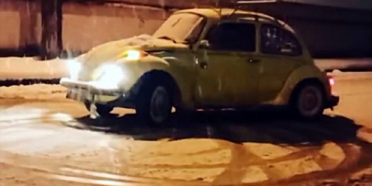 Karda ‘tosbağa’lı drifte 9 bin lira ceza