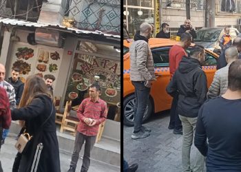 Turistlerle taksici arasında otoyol ücreti tartışması