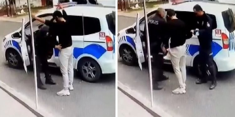 Emniyete götürülen kişi ekip otosundan böyle kaçtı