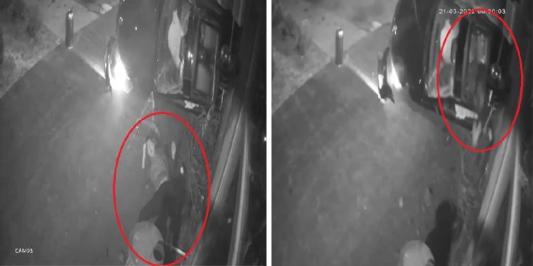 İş yerine çarpan otomobilin camından fırladı
