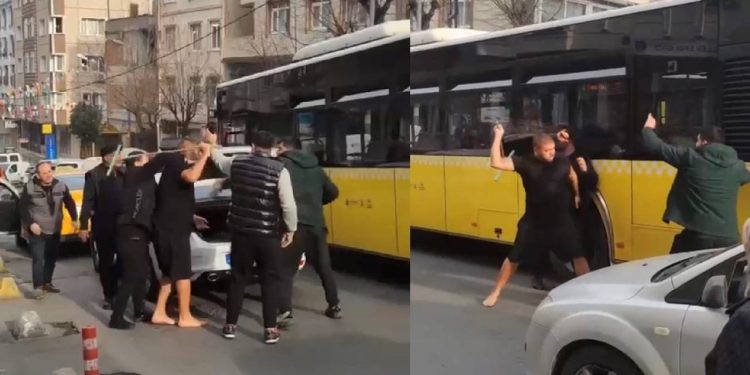 İstanbul’un göbeğinde ‘çekpaslı’ kavga